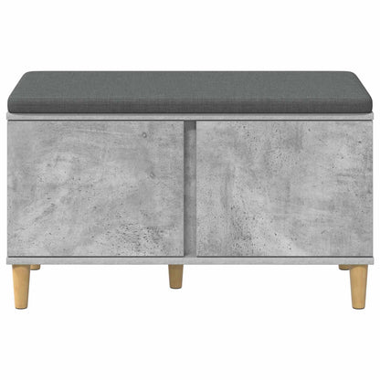 vidaXL Hall Bench with Cushion with Door Concrete Grey 80 x 38 x 46 cm 6
