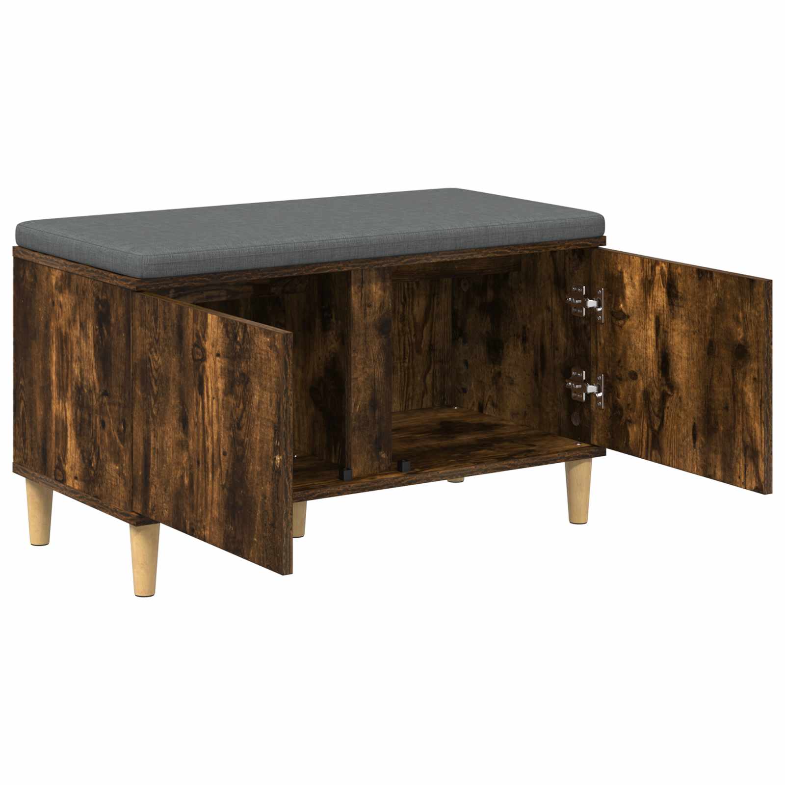 vidaXL Hall Bench with Cushion with Storage Smoked Oak 80 x 38 x 46 cm 5