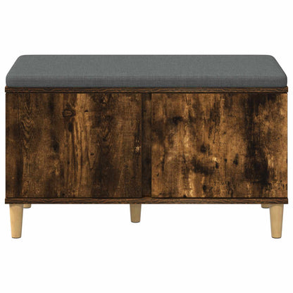 vidaXL Hall Bench with Cushion with Storage Smoked Oak 80 x 38 x 46 cm 6