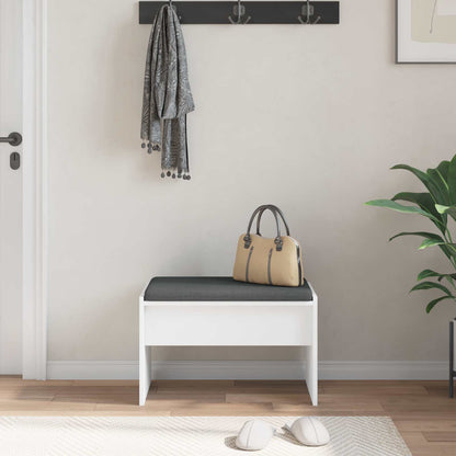 vidaXL Hall Bench with Cushion White 63 x 38 x 40 cm 4