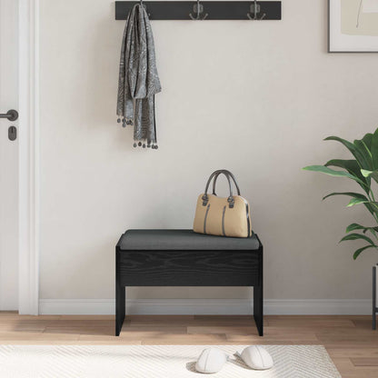 Hall Bench with Cushion Black Oak