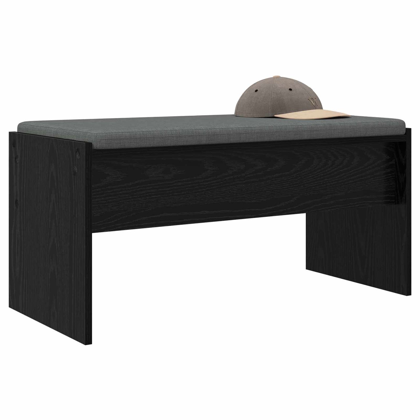 vidaXL Hall Bench with Cushion Black Oak 83 x 38 x 40 cm 3