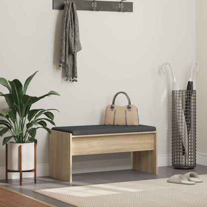vidaXL Hall Bench with Cushion Sonoma Oak 83 x 38 x 40 cm 1
