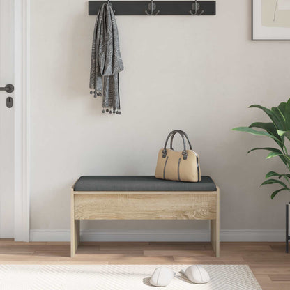 vidaXL Hall Bench with Cushion Sonoma Oak 83 x 38 x 40 cm 4