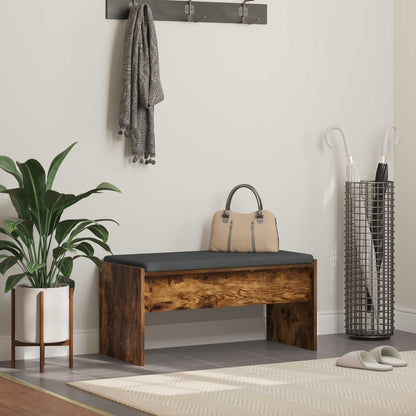 vidaXL Hall Bench with Cushion Smoked Oak 83 x 38 x 40 cm 1