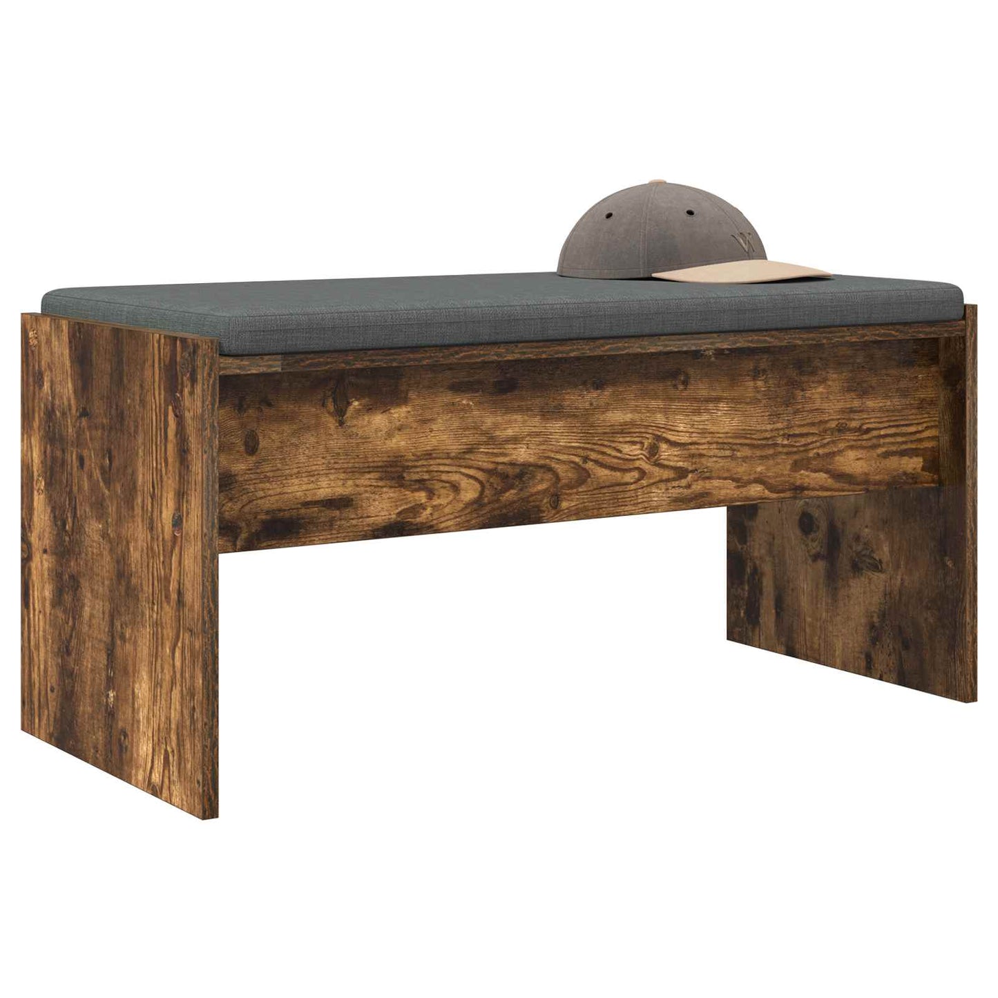 vidaXL Hall Bench with Cushion Smoked Oak 83 x 38 x 40 cm 3