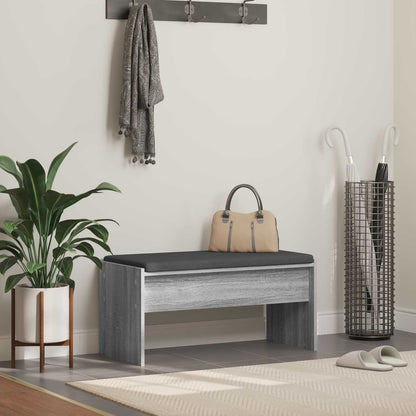 vidaXL Hall Bench with Cushion Grey Sonoma 83 x 38 x 40 cm 1