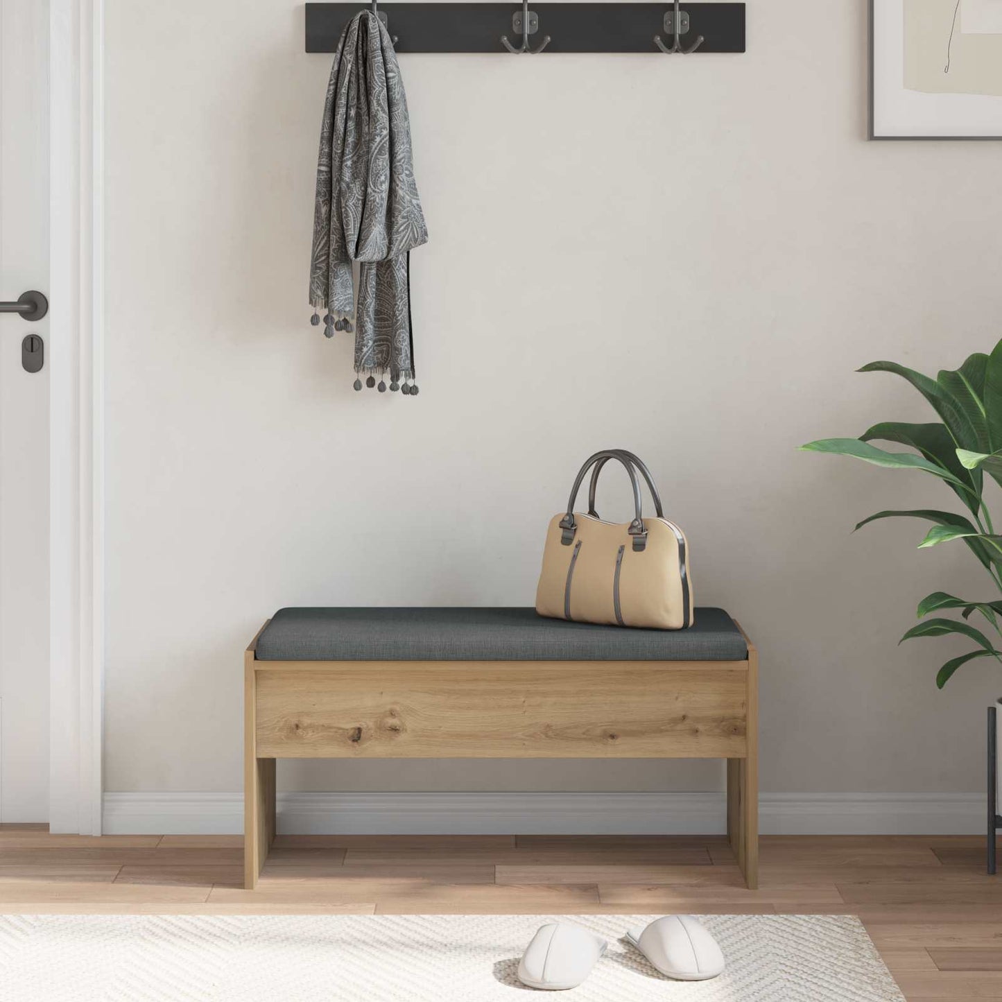 vidaXL Hall Bench Artisan Oak 83 x 38 x 40 cm 4