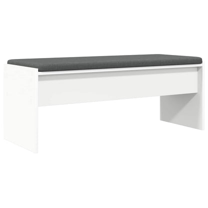 vidaXL Hall Bench with Cushion White 103 x 38 x 40 cm 2