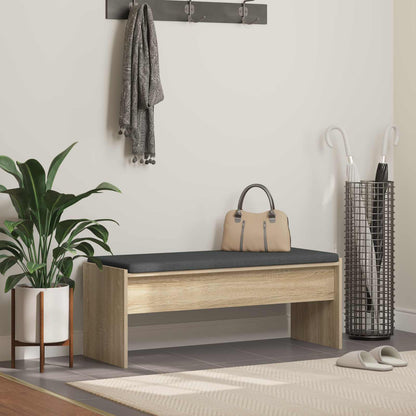 vidaXL Hall Bench with Cushion Sonoma Oak 103 x 38 x 40 cm 1