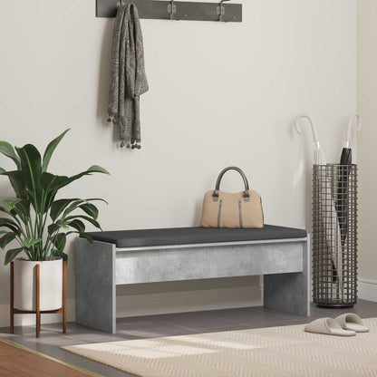 vidaXL Hall Bench with Cushion Concrete Grey 103 x 38 x 40 cm 1