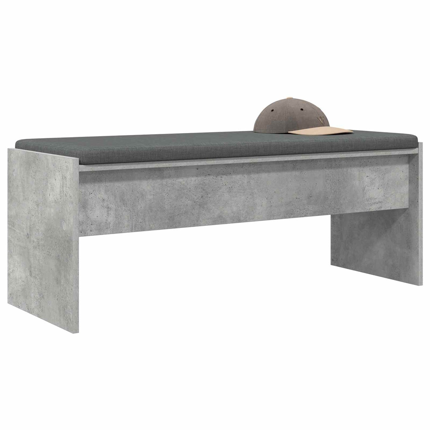vidaXL Hall Bench with Cushion Concrete Grey 103 x 38 x 40 cm 3