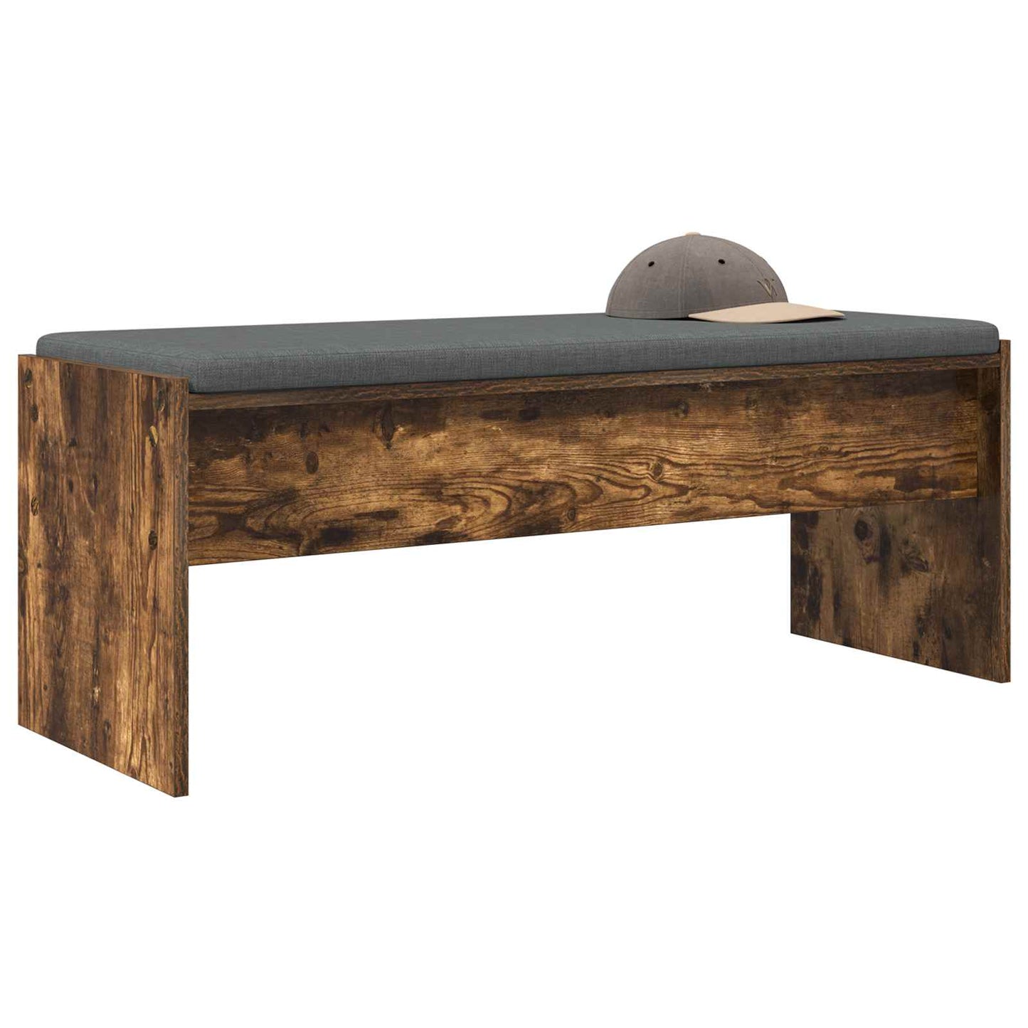 vidaXL Hall Bench with Cushion Smoked Oak 103 x 38 x 40 cm 3