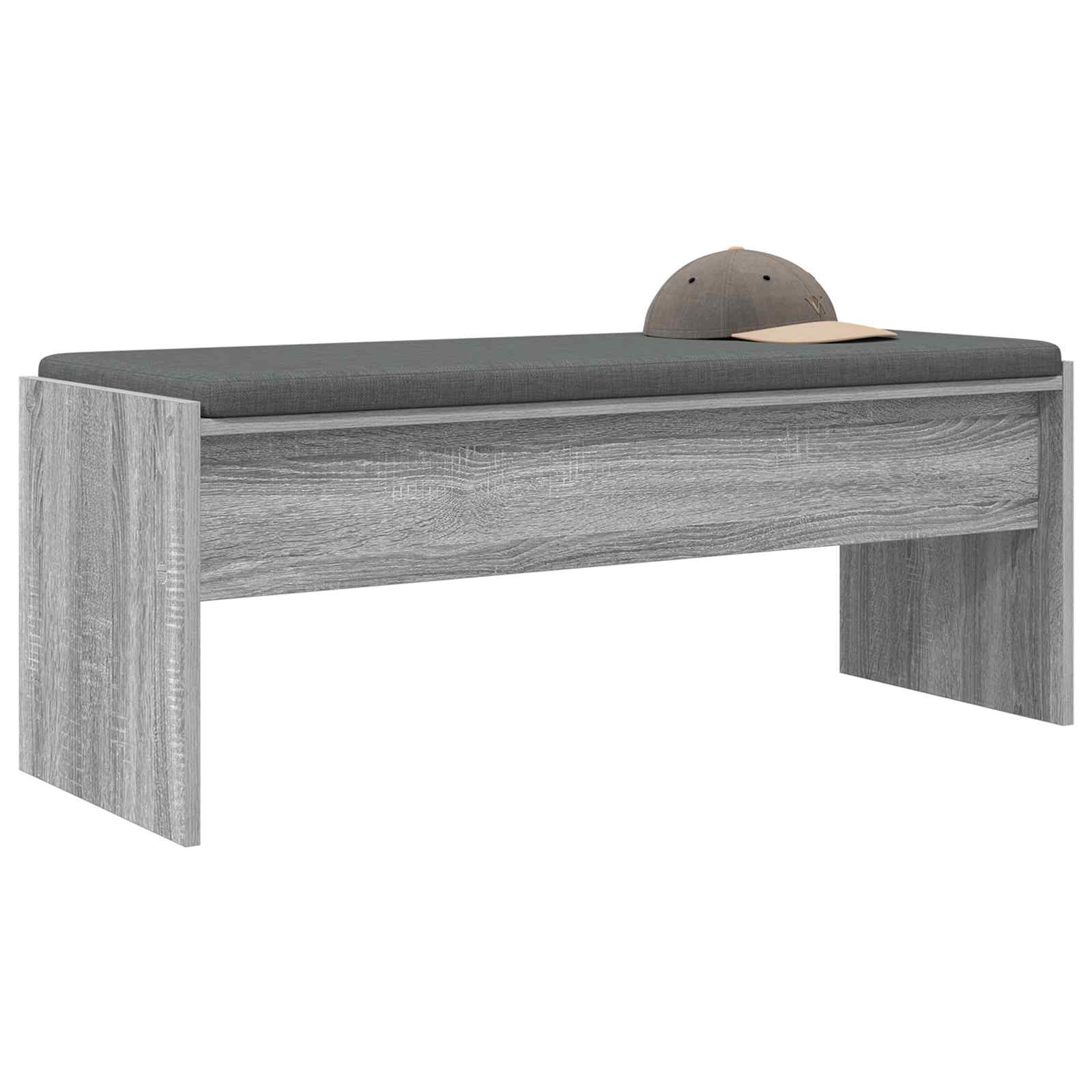 vidaXL Hall Bench with Cushion Grey Sonoma 103 x 38 x 40 cm 3