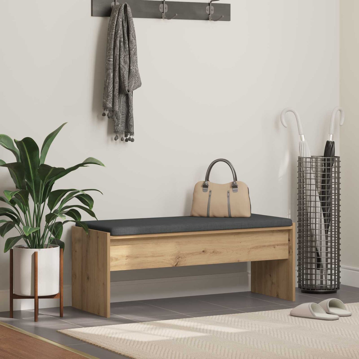 vidaXL Hall Bench Artisan Oak 103 x 38 x 40 cm 1
