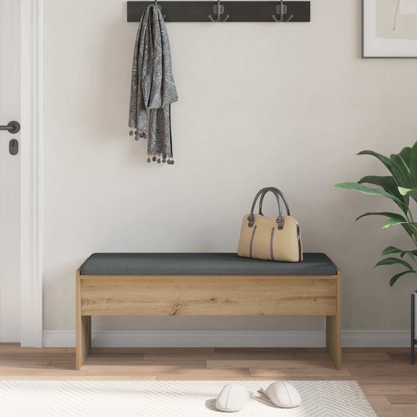 vidaXL Hall Bench Artisan Oak 103 x 38 x 40 cm 4