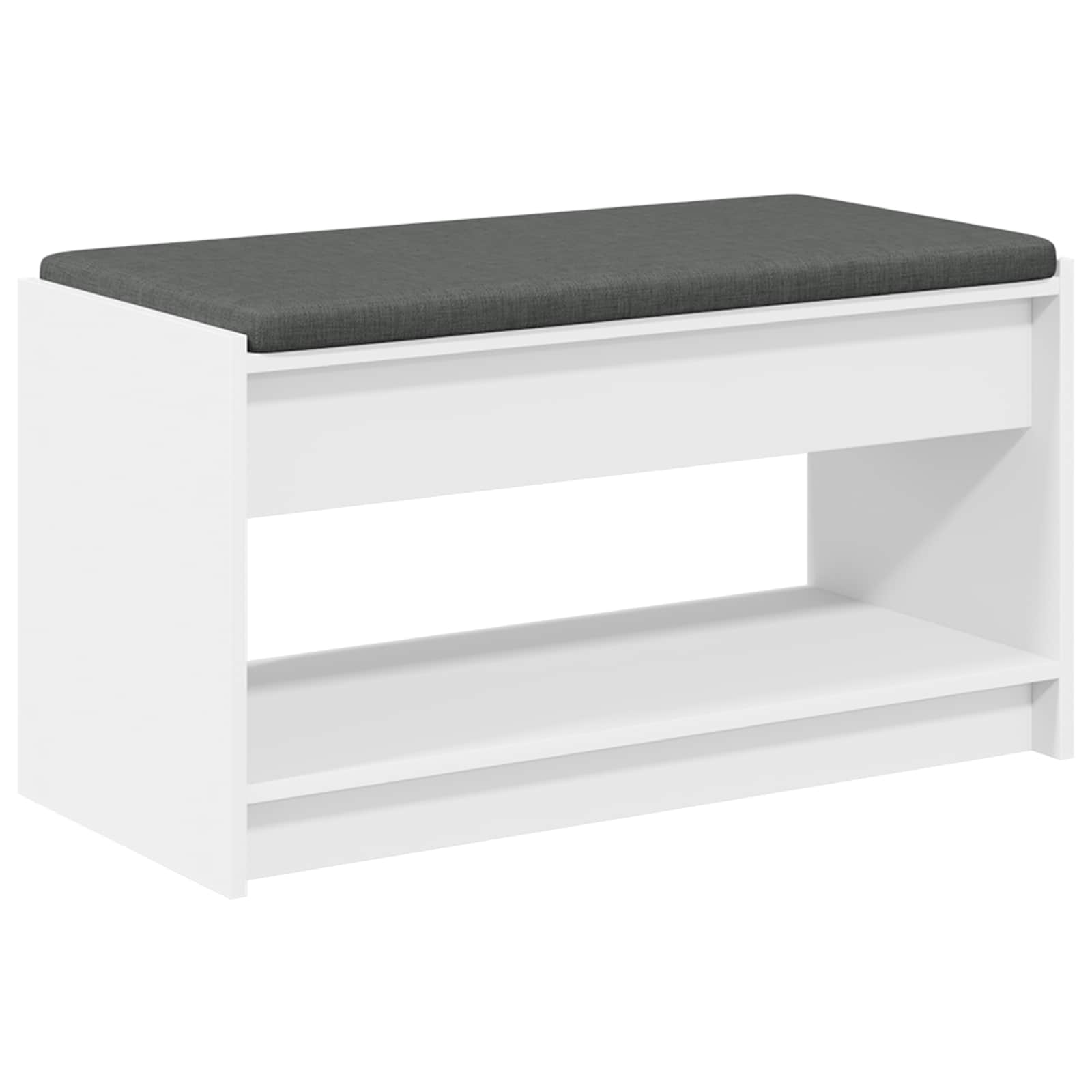 vidaXL Hall Bench White 83 x 38 x 45 cm Engineered Wood and Fabric 2