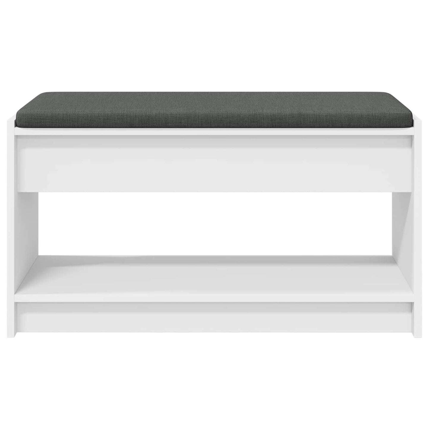 vidaXL Hall Bench White 83 x 38 x 45 cm Engineered Wood and Fabric 5