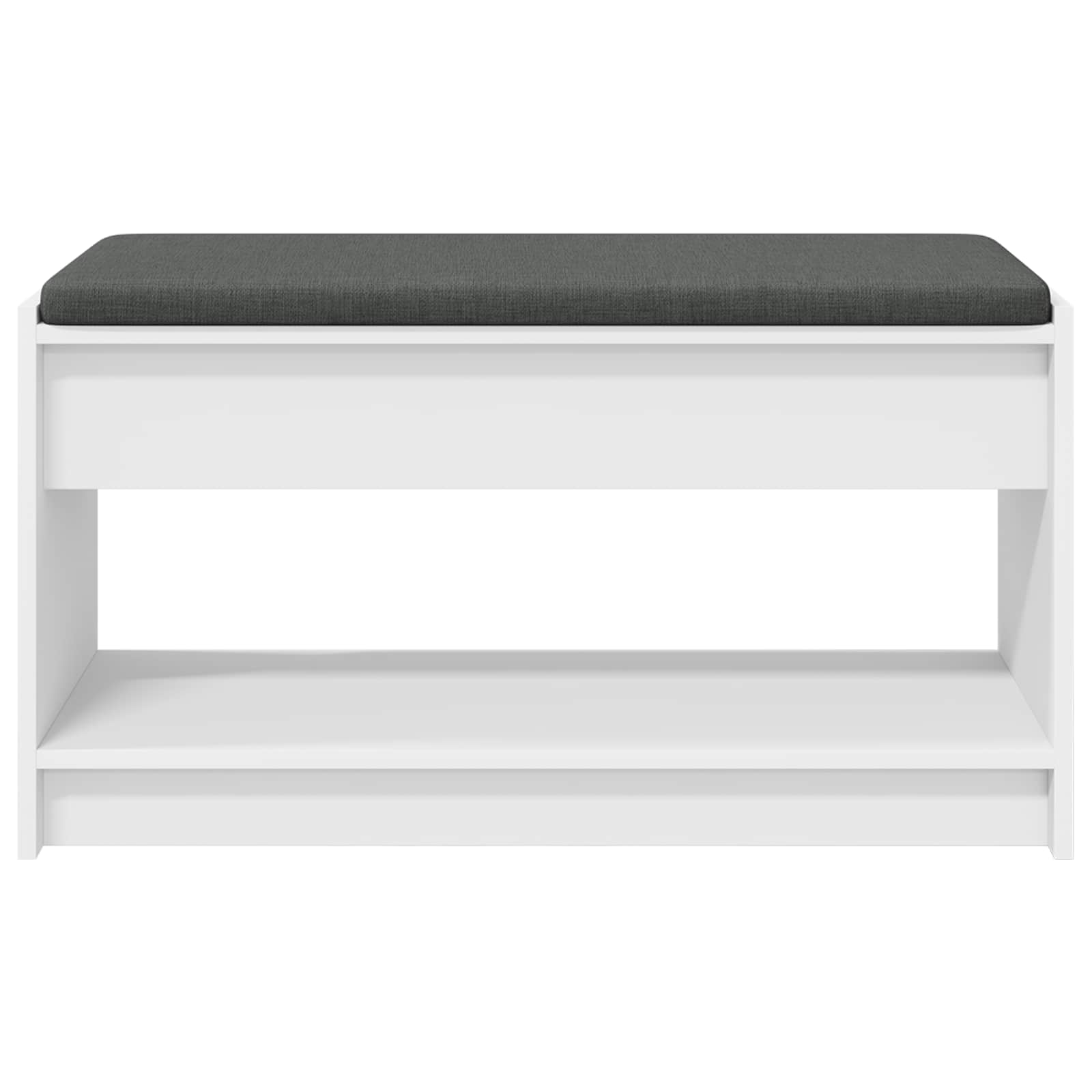 vidaXL Hall Bench White 83 x 38 x 45 cm Engineered Wood and Fabric 5
