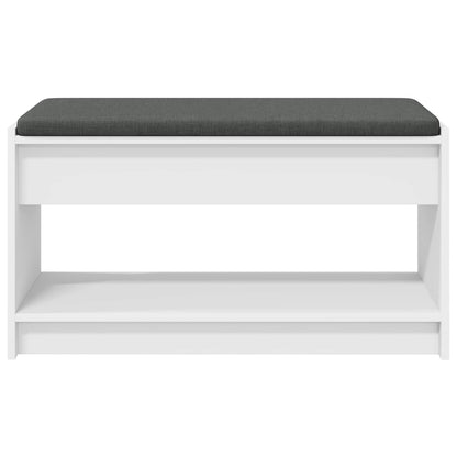 vidaXL Hall Bench White 83 x 38 x 45 cm Engineered Wood and Fabric 5