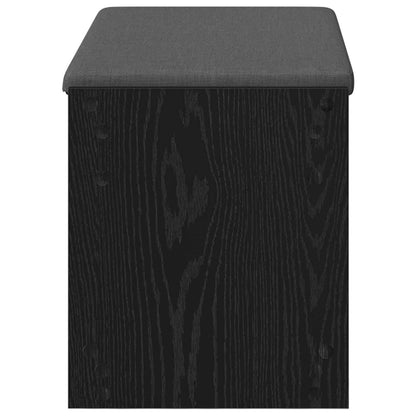 vidaXL Hall Bench Black Oak 83 x 38 x 45 cm Engineered Wood and Fabric 6