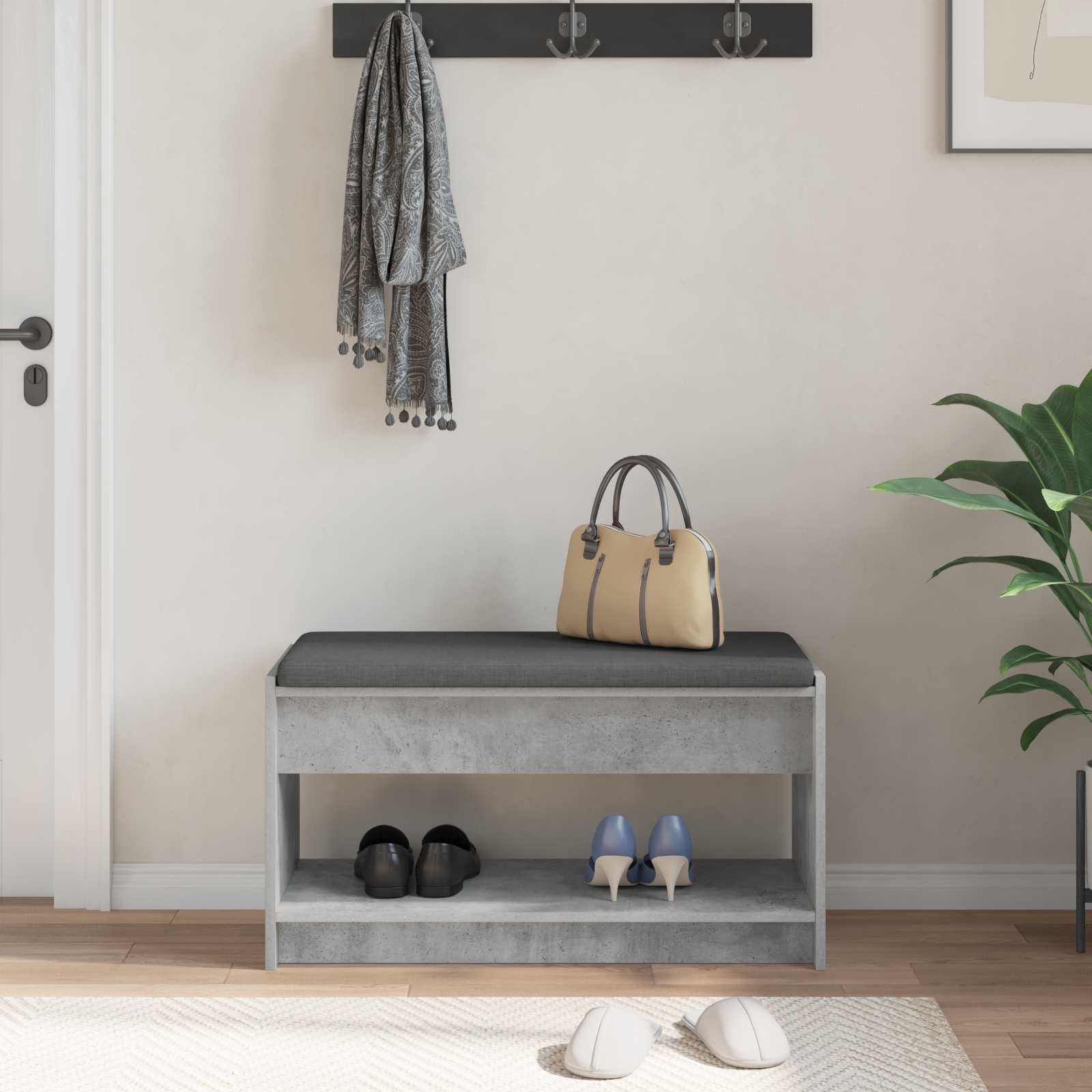 vidaXL Hall Bench Concrete Grey 83 x 38 x 45 cm 4