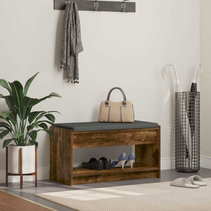vidaXL Hall Bench Smoked Oak 83 x 38 x 45 cm 1