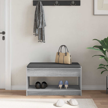 vidaXL Hall Bench Grey Sonoma 83 x 38 x 45 cm 4