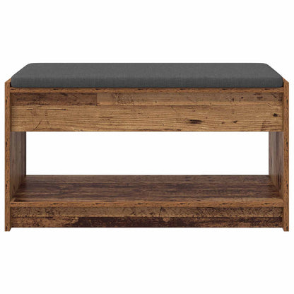 vidaXL Hall Bench Old Wood 83 x 38 x 45 cm Engineered Wood and Fabric 5
