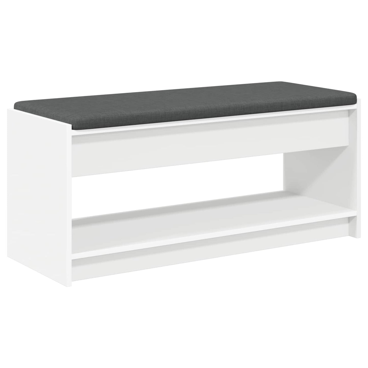 vidaXL Hall Bench White 103 x 38 x 45 cm Engineered Wood and Fabric 2