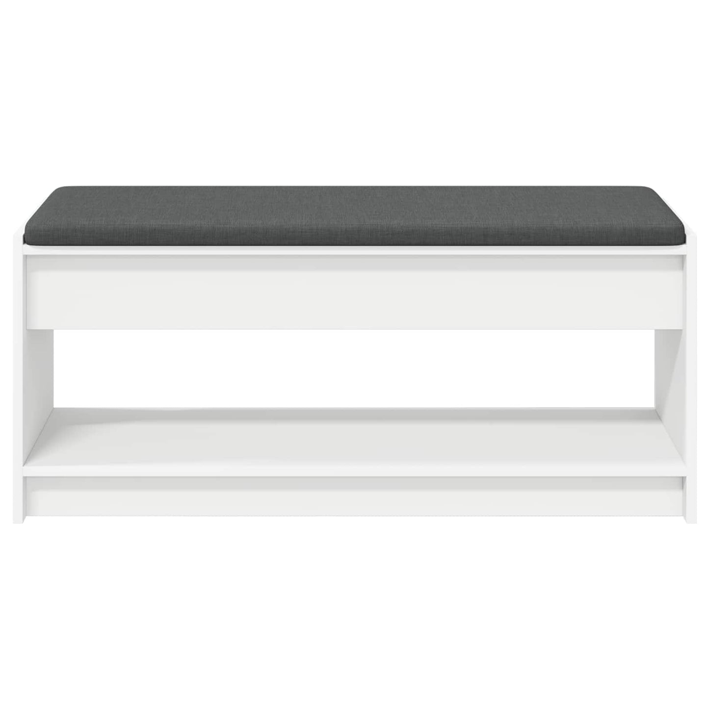 vidaXL Hall Bench White 103 x 38 x 45 cm Engineered Wood and Fabric 5
