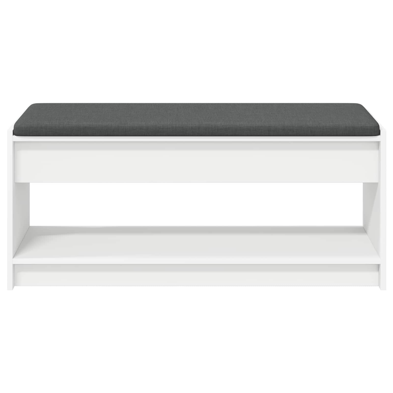 vidaXL Hall Bench White 103 x 38 x 45 cm Engineered Wood and Fabric 5
