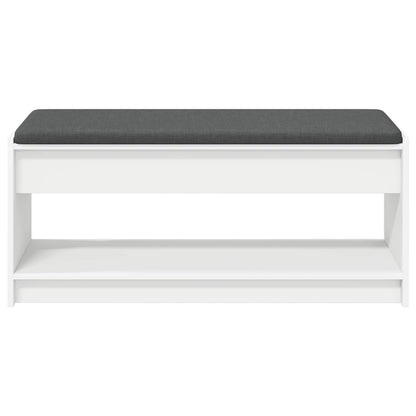 vidaXL Hall Bench White 103 x 38 x 45 cm Engineered Wood and Fabric 5