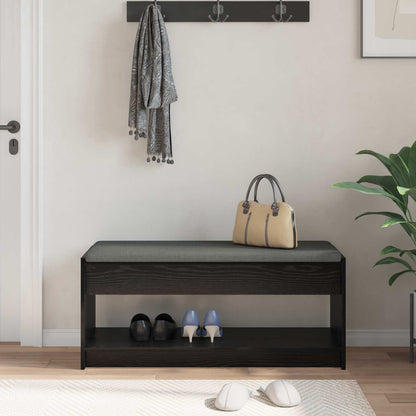 vidaXL Hall Bench Black Oak 103 x 38 x 45 cm 4