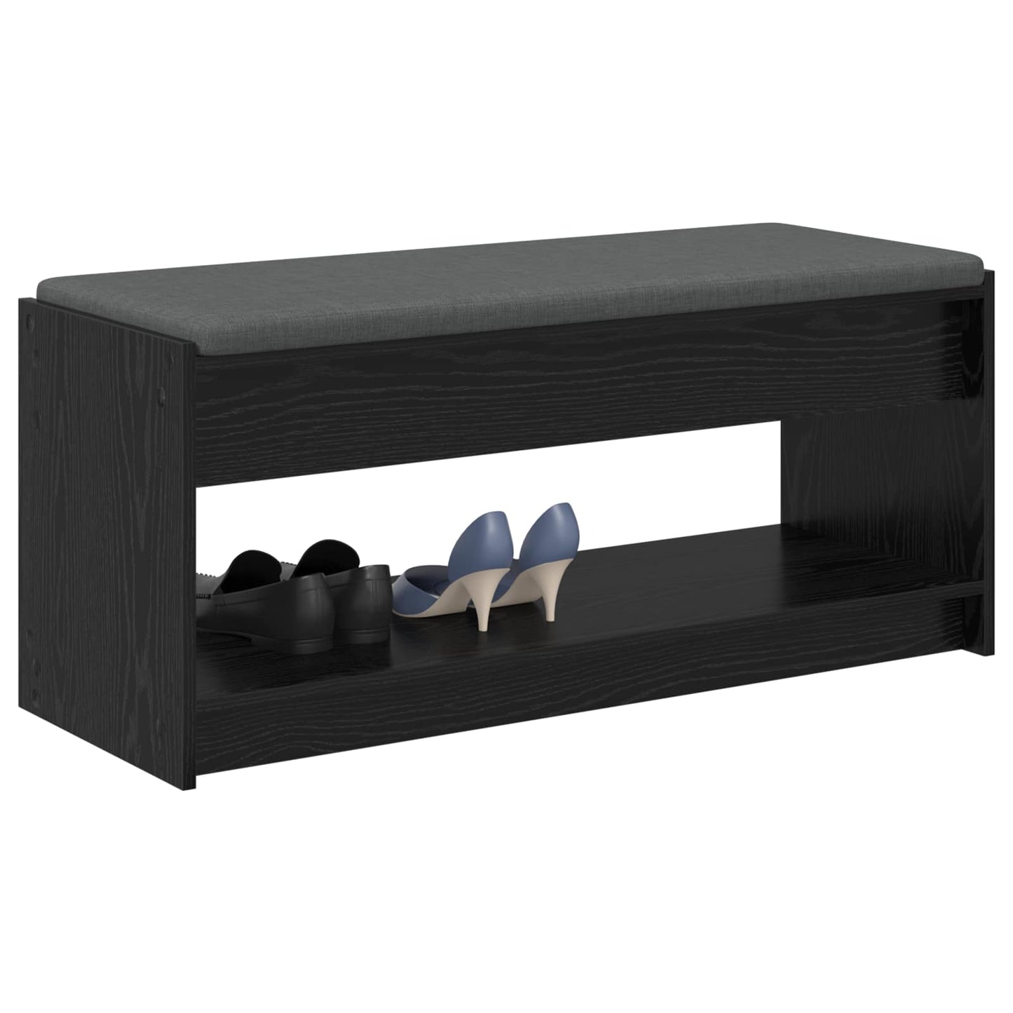 vidaXL Hall Bench Black Oak 103 x 38 x 45 cm 3