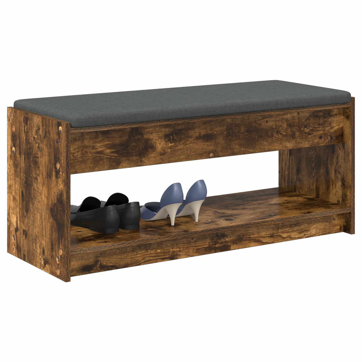 vidaXL Hall Bench Smoked Oak 103 x 38 x 45 cm 3