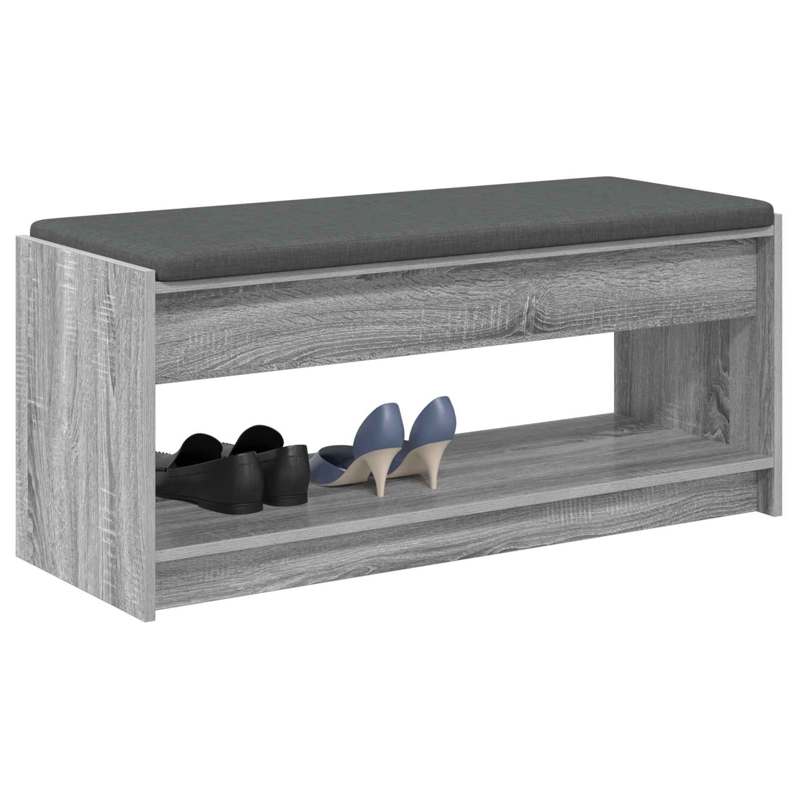 vidaXL Hall Bench Grey Sonoma 103 x 38 x 45 cm 3
