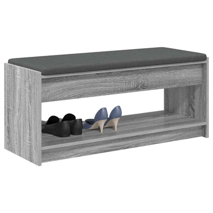 vidaXL Hall Bench Grey Sonoma 103 x 38 x 45 cm 3
