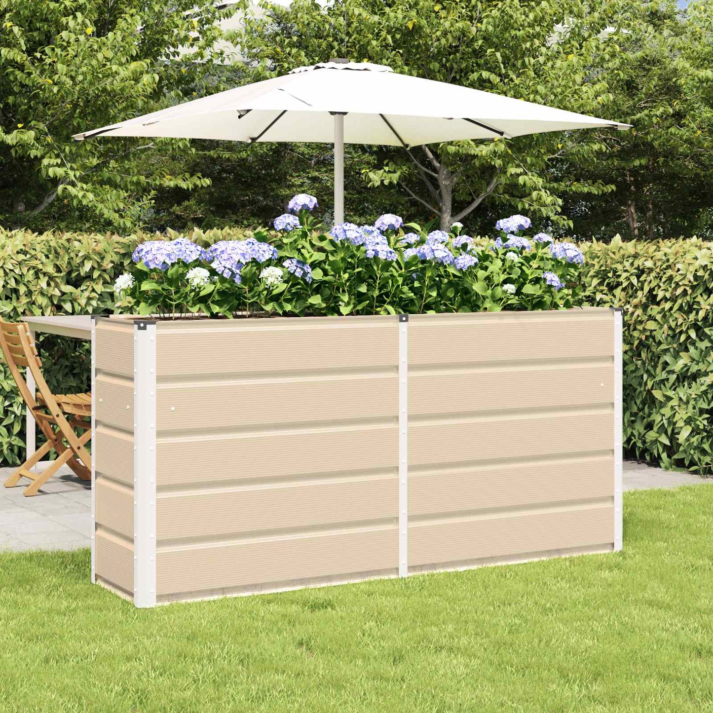 vidaXL Planter Ivory 160 x 40 x 75 cm Steel 1
