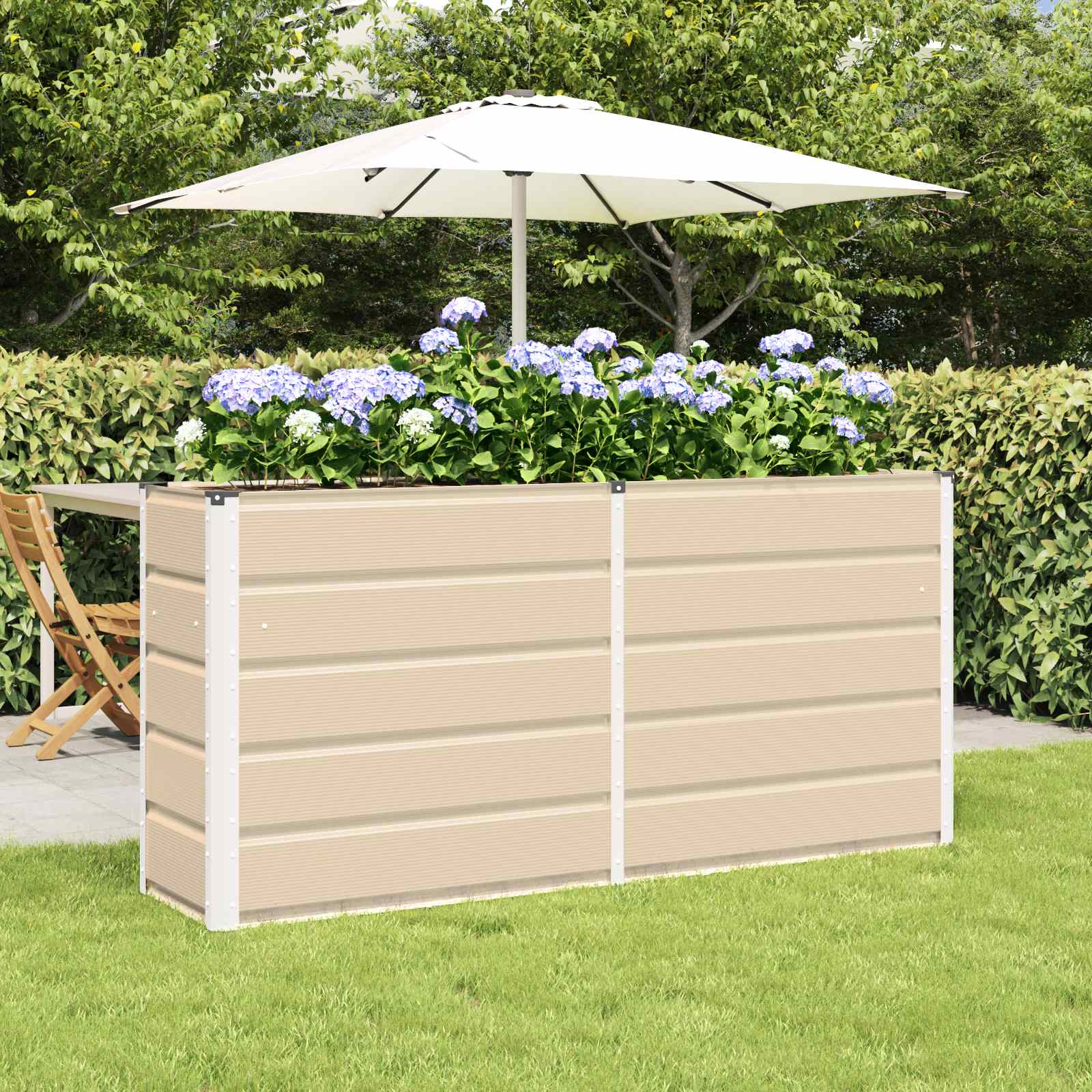 vidaXL Planter Ivory 160 x 40 x 75 cm Steel 1