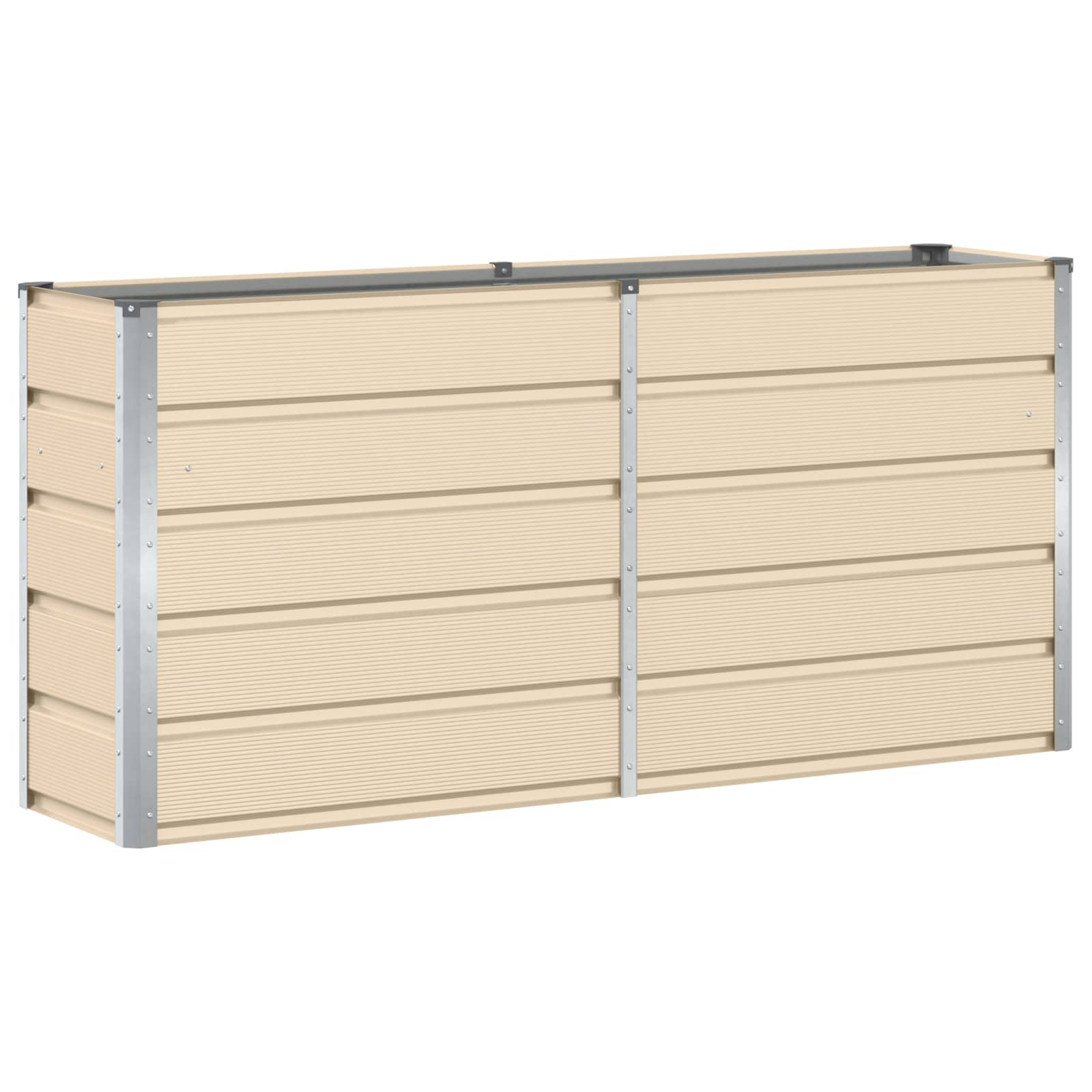 vidaXL Planter Ivory 160 x 40 x 75 cm Steel 2
