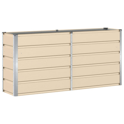 vidaXL Planter Ivory 160 x 40 x 75 cm Steel 2