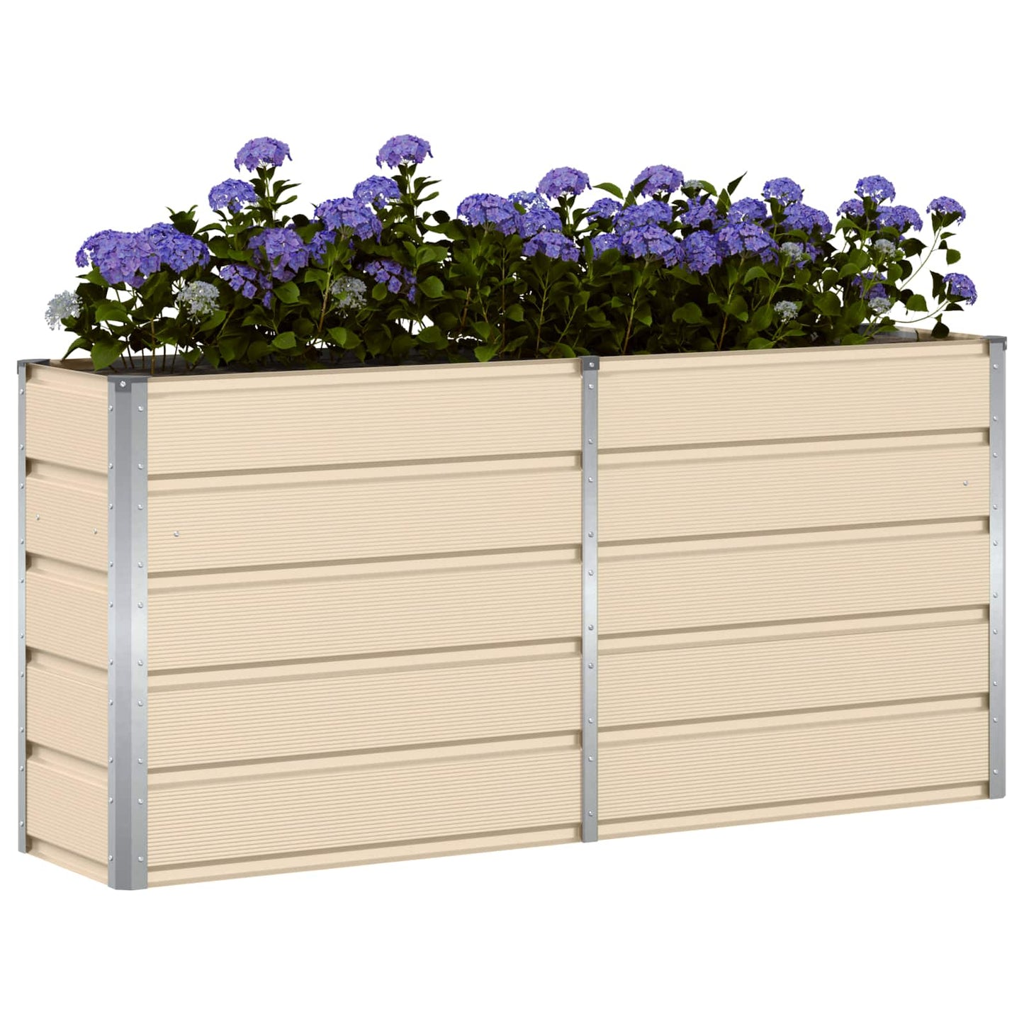 vidaXL Planter Ivory 160 x 40 x 75 cm Steel 3