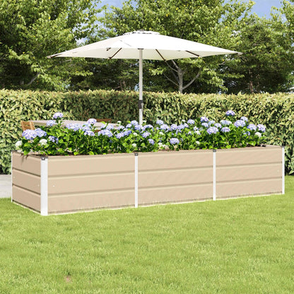 vidaXL Planter 160 x 80 x Steel Height 45 cm Ivory