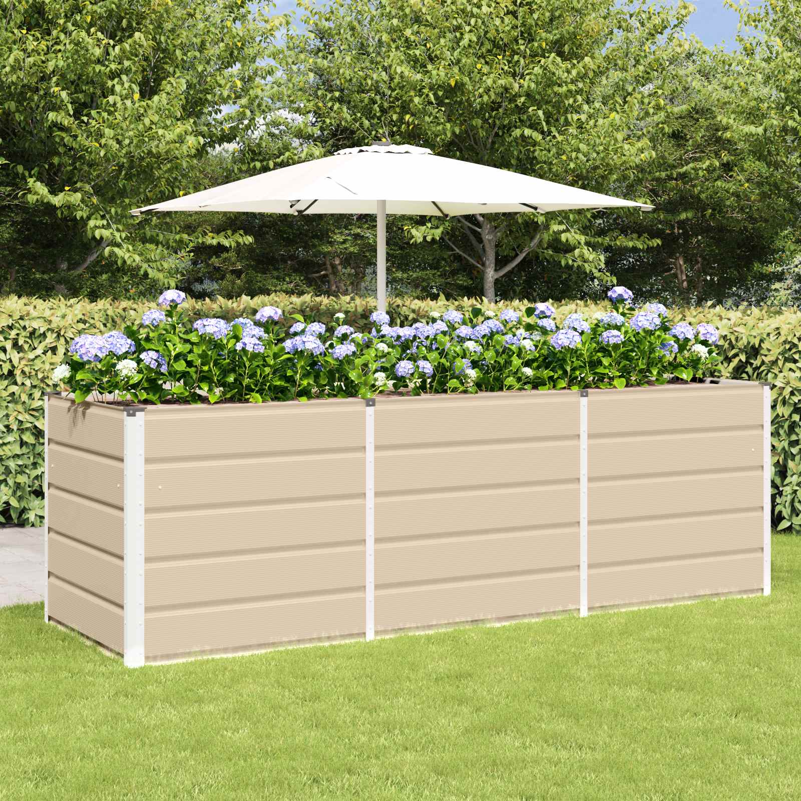 vidaXL Planter Ivory 240 x 80 x 75 cm Steel 1