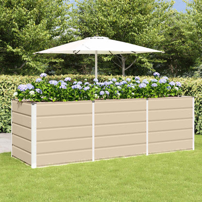 vidaXL Planter Ivory 240 x 80 x 75 cm Steel 1