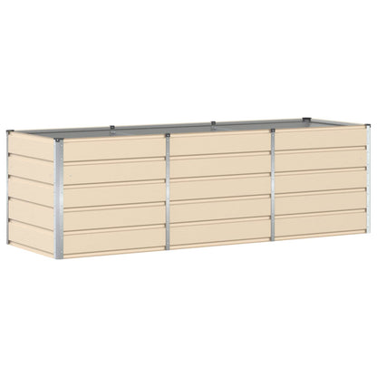 vidaXL Planter Ivory 240 x 80 x 75 cm Steel 2