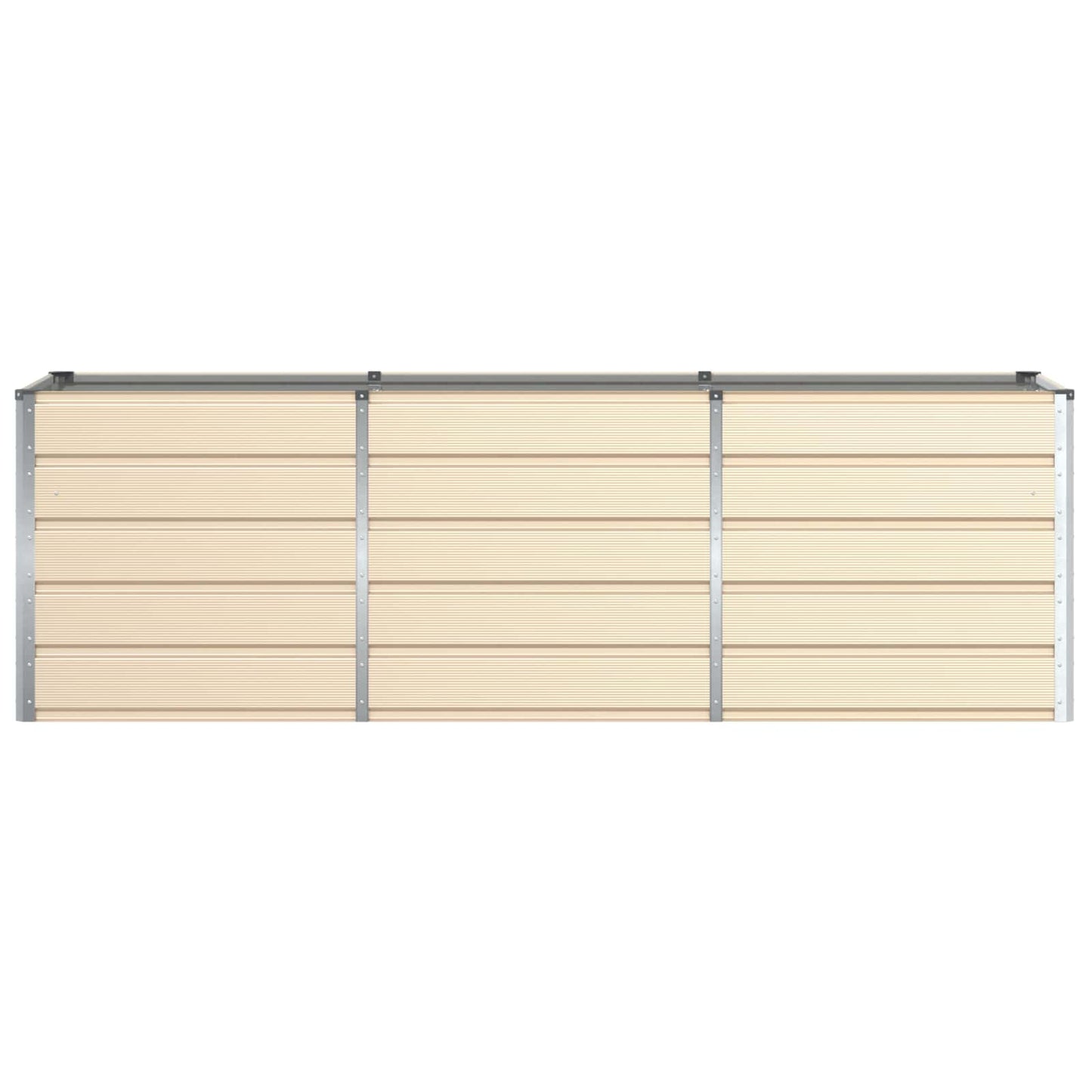 vidaXL Planter Ivory 240 x 80 x 75 cm Steel 4