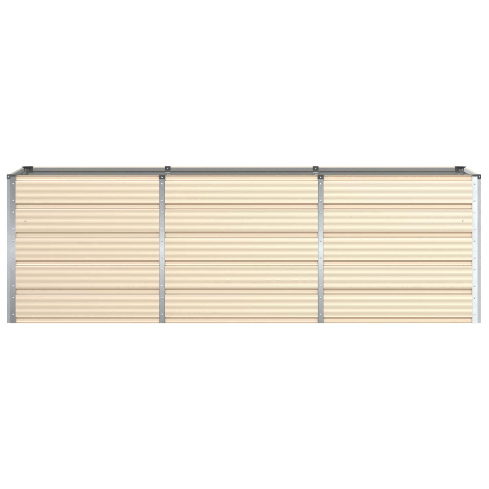vidaXL Planter Ivory 240 x 80 x 75 cm Steel 4