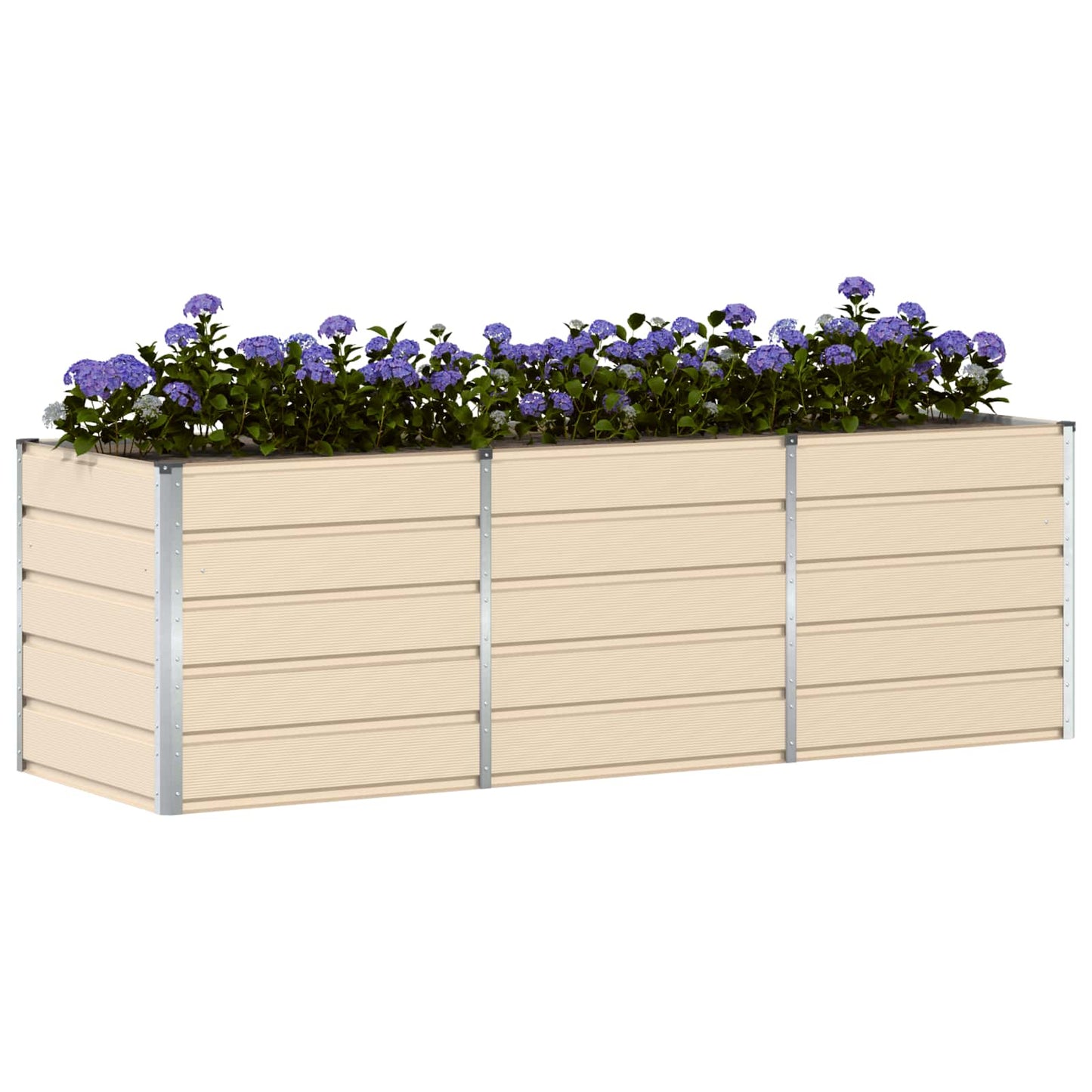 vidaXL Planter Ivory 240 x 80 x 75 cm Steel 3